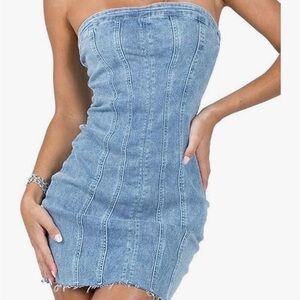 Strapless Denim Dress